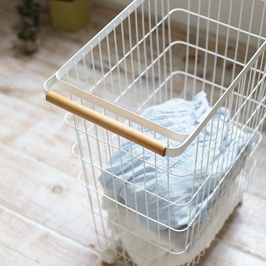 Yamazaki Tosca Slim Rolling Laundry Basket West Elm