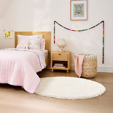 Teddy Low-Shed Shag 5' Round Kids Rug | West Elm