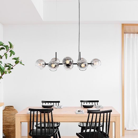 Staggered Glass 8Light Chandelier Metallic Ombre West Elm