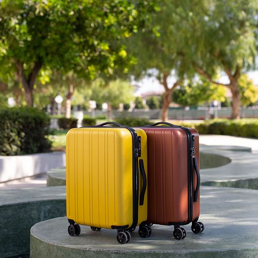West Elm Rolling Luggage Yellow West Elm