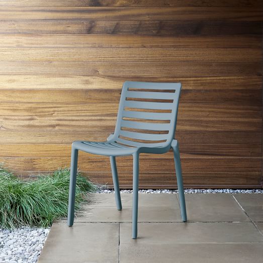Stackable Slat Outdoor Chairs (Set of 2) West Elm
