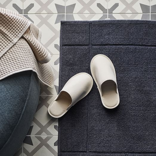 Organic Stone Washed Sculpted Bath Mat West Elm