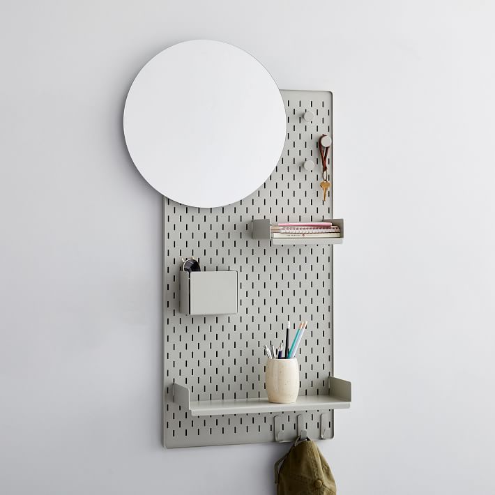 design bite PowderCoated Pegboard Entryway Organizer Bone West Elm