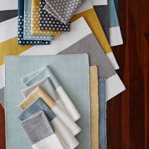 Center Stripe Cotton Placemats (Set of 2) West Elm