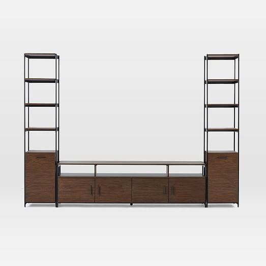 Foundry Narrow Bookcase & Console Set Dark Walnut West Elm