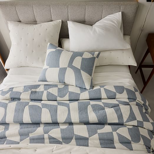 Modern Shapes Matelasse Duvet Cover & Shams | West Elm