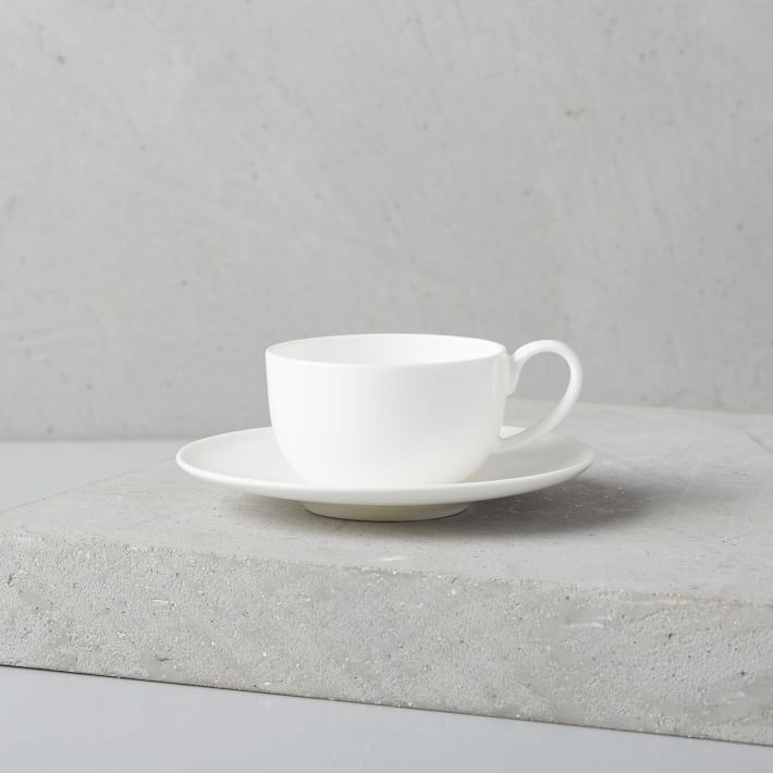 Rim Bone China Espresso Cup & Saucer Set West Elm
