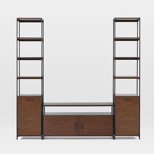 Foundry Narrow Bookcase & Console Set Dark Walnut West Elm