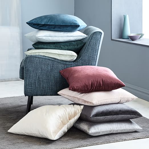 Cotton Luster Velvet Pillow Cover West Elm
