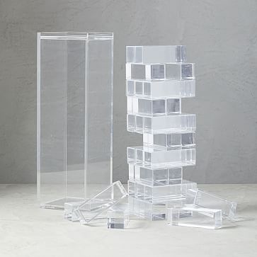 Clear Acrylic Stacking Tower Jenga Game, Finish Options