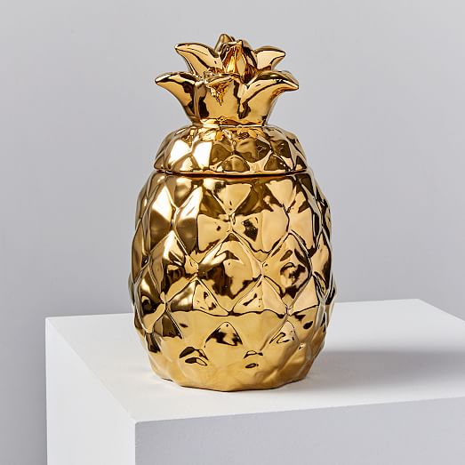 Gold Pineapple Candle Palm Gardens West Elm