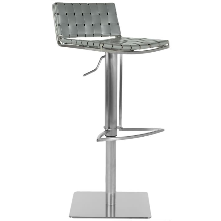 Woven Leather Bar Stool West Elm