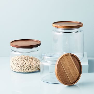 Glass Jars w/ Acacia Lids, Kitchen Storage Solutions