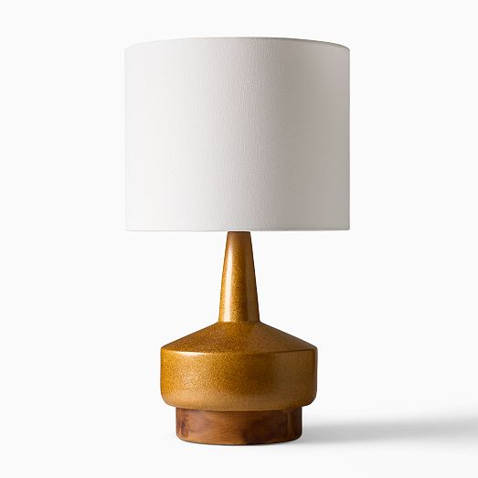 Wood & Ceramic Table Lamp | Modern Light Fixtures | West Elm