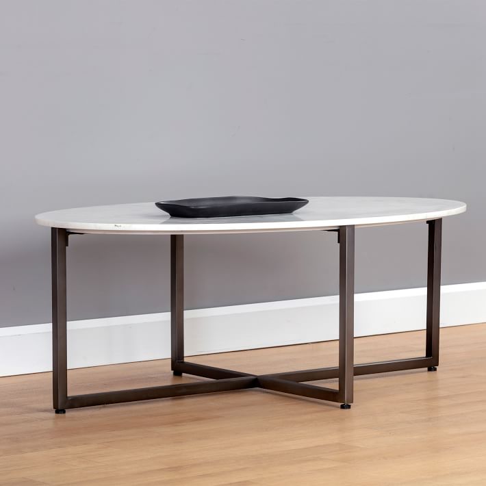 Minimal Marble & Steel Coffee Table West Elm