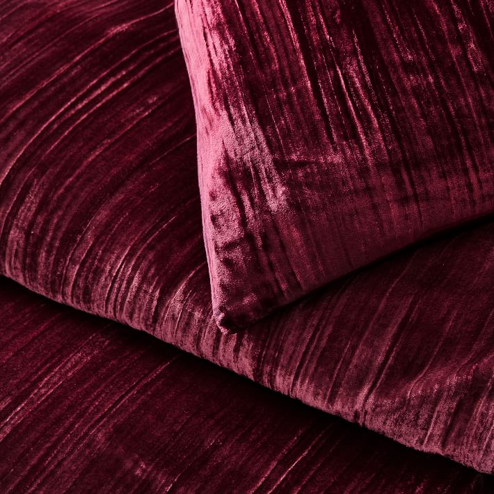 Crinkle Velvet Duvet Cover & Shams West Elm
