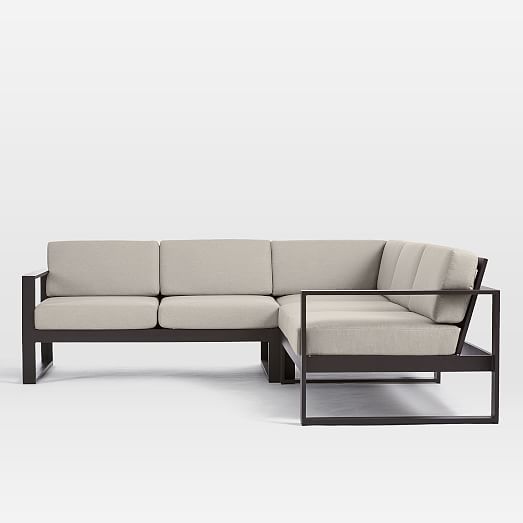 Portside Aluminum Outdoor 3Piece LShaped Sectional (94") West Elm