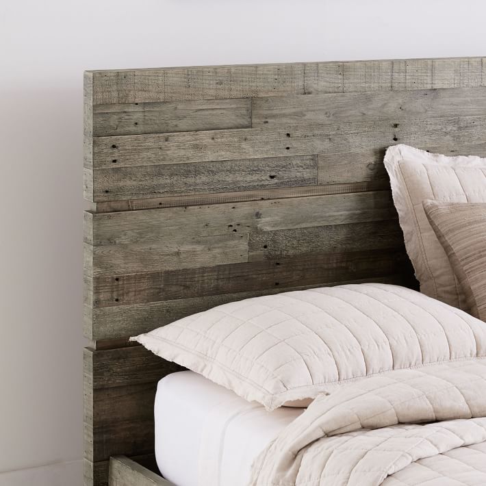 Emmerson® Modern Reclaimed Wood Bed Stone Gray West Elm