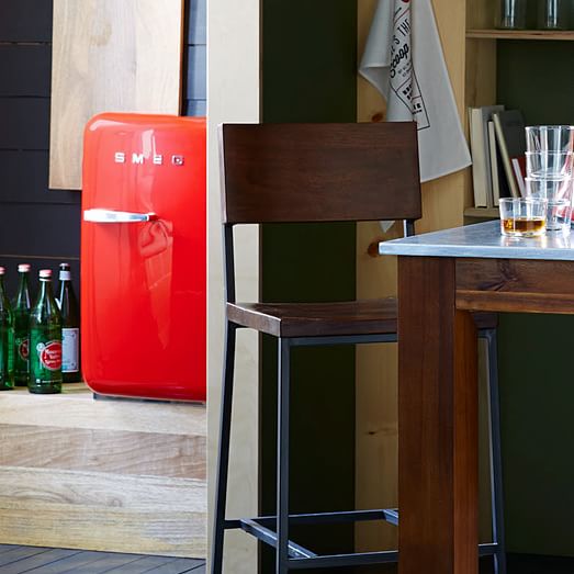 smeg mini fridge red