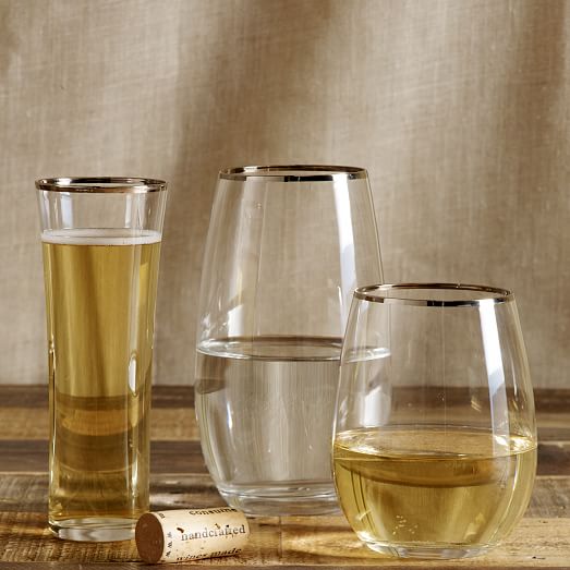 Platinum Rimmed Wine Glasses West Elm