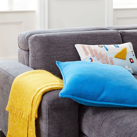 Solid Ribbed Pillow Covers West Elm