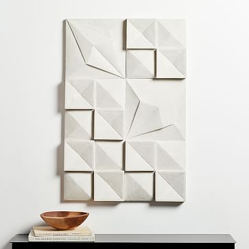 white tile wall art