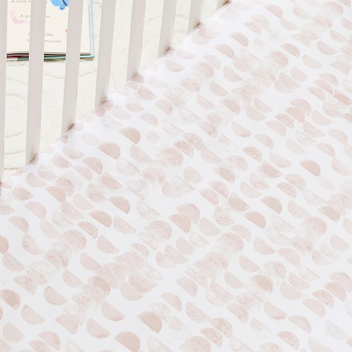 Organic Half Moon Crib Fitted Sheet Rosette, Baby Bedding West Elm