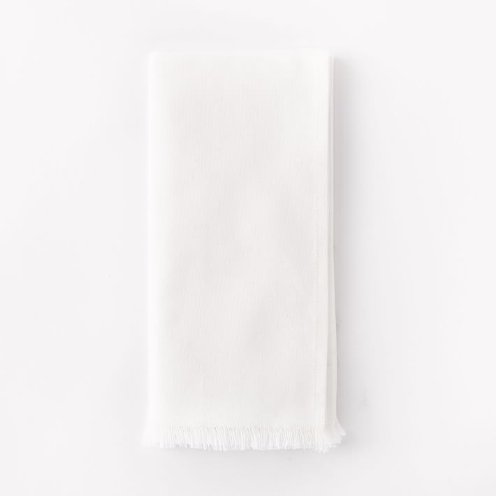 Frayed Edge Cotton Napkin Set, 8