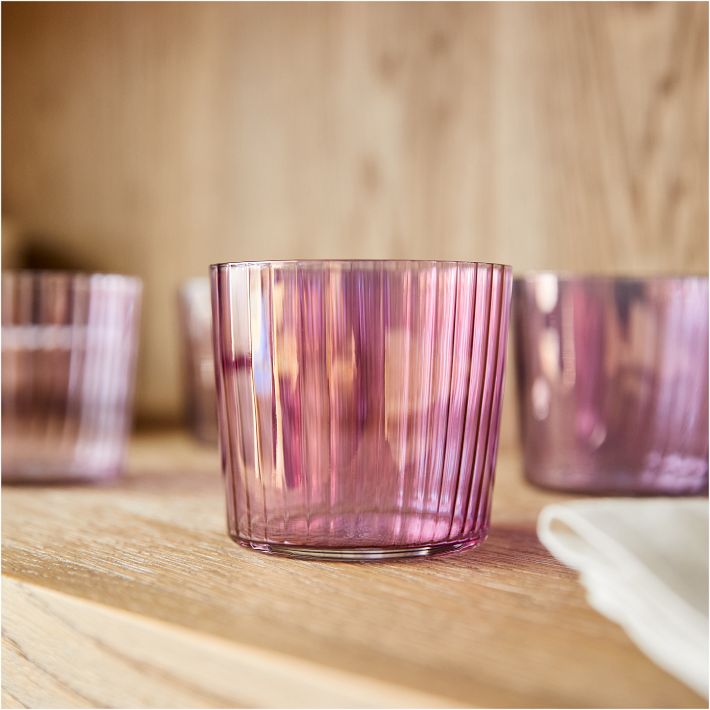 Lilac Faceted Stackable Drinking Glasses Set of 4