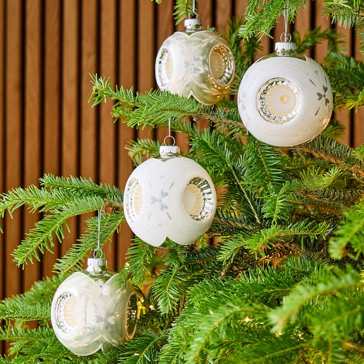 Shiny-Brite™ White Glass Ball Ornaments (Set of 4) | West Elm