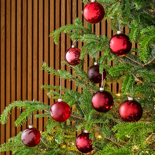 Medium Tonal Red Ornaments (Set of 9) | West Elm