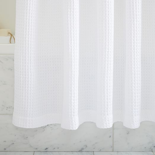 Plush Waffle Shower Curtain West Elm