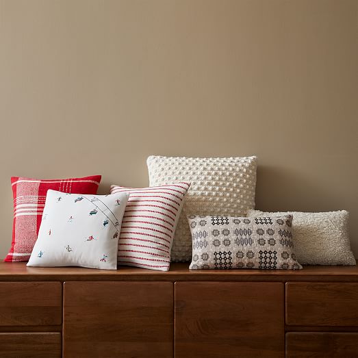 Embroidered Ski Slope Pillow Cover West Elm