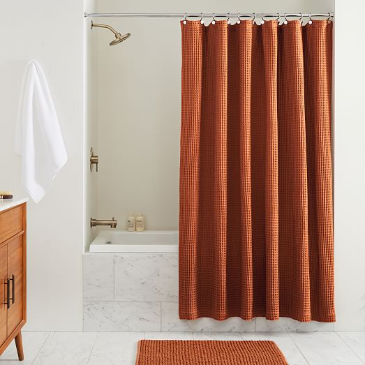 Plush Waffle Shower Curtain West Elm