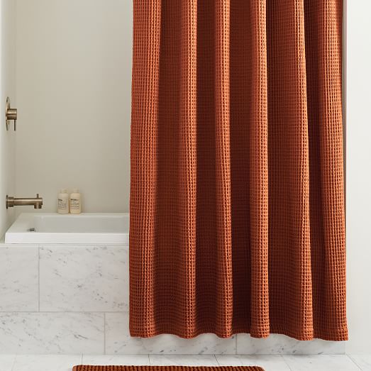 Plush Waffle Shower Curtain West Elm