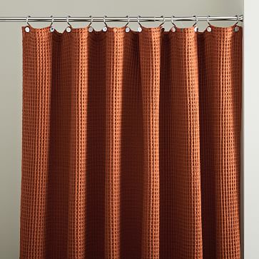 Waffle Dessert Pattern Print Bathroom Shower Curtain