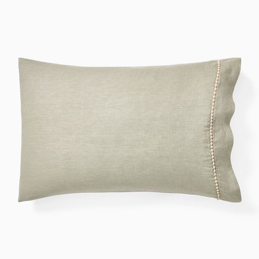 European Flax Linen Pom Pom Sheet Set & Pillowcases West Elm