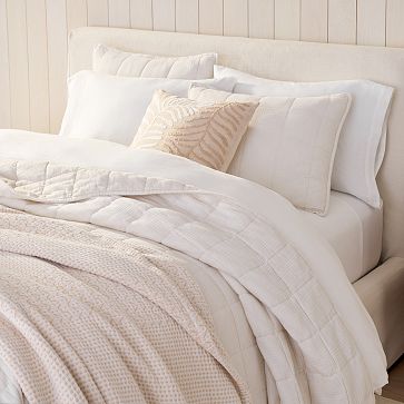 Dreamy Gauze Cotton Stitch Quilt & Shams | West Elm