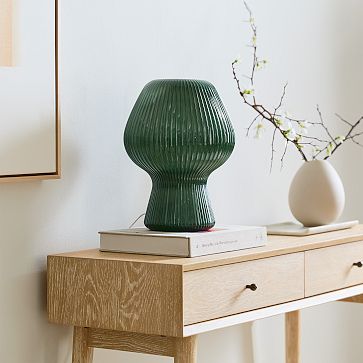 West Elm Ribbed Glass Table Lamp