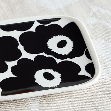 Marimekko Oiva Unikko Rectangle Plate | West Elm