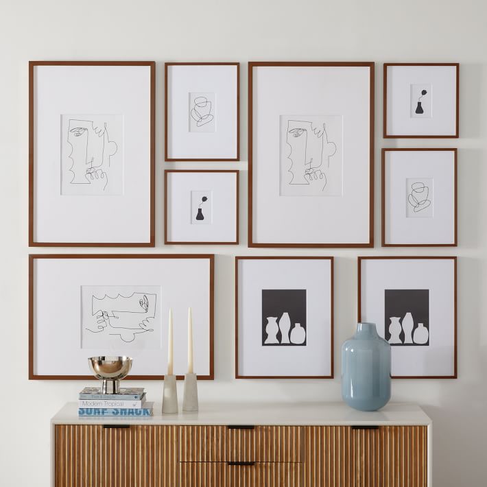 Multi-mat Wood Gallery Frames - Walnut 