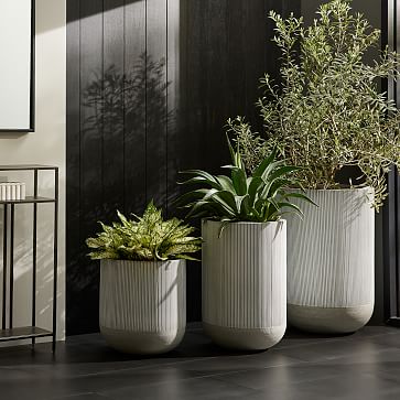 Textured Radius Ficonstone Indoor/Outdoor Planters | West Elm