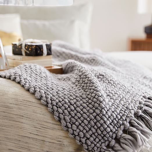 St. Jude Chunky Two Tone Handwoven Throw | West Elm