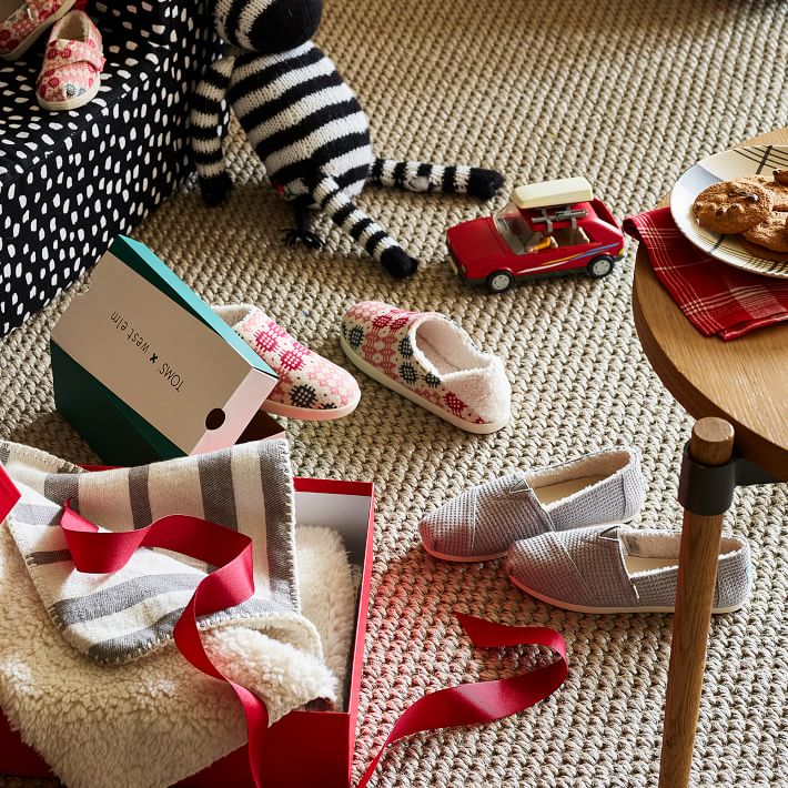 TOMS Brushed Cotton Sherpa Back Throw West Elm