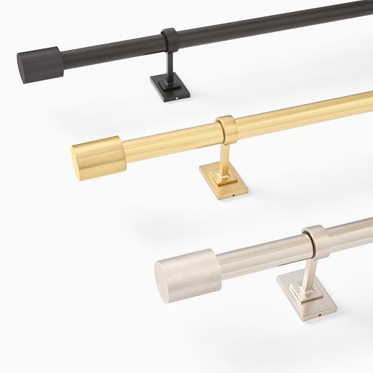 Oversized Adjustable Metal Rod Brushed Nickel West Elm