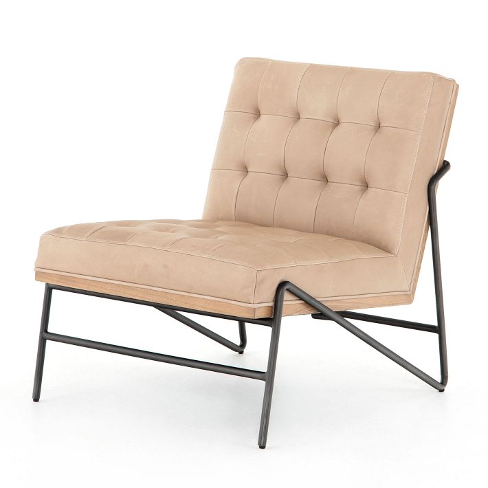 Angled Legs Leather Chair West Elm