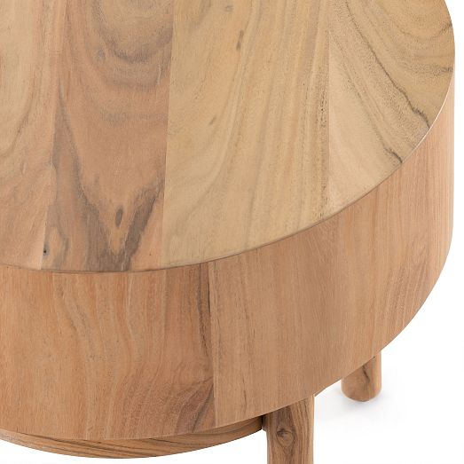 Wood Drum Side Table (22") West Elm