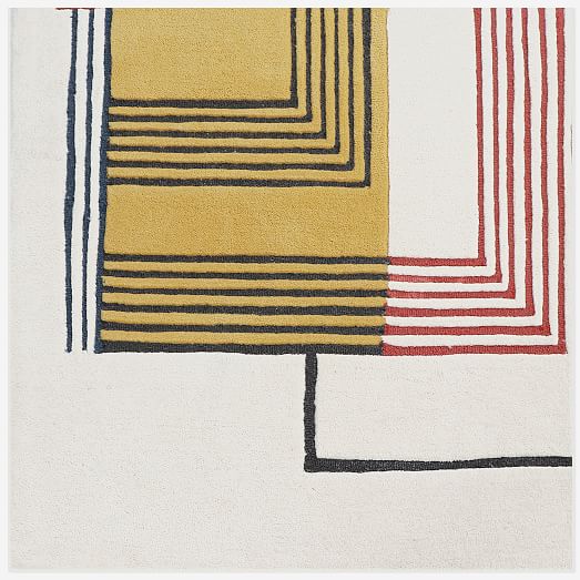 Abstract Lines Wool Rug West Elm