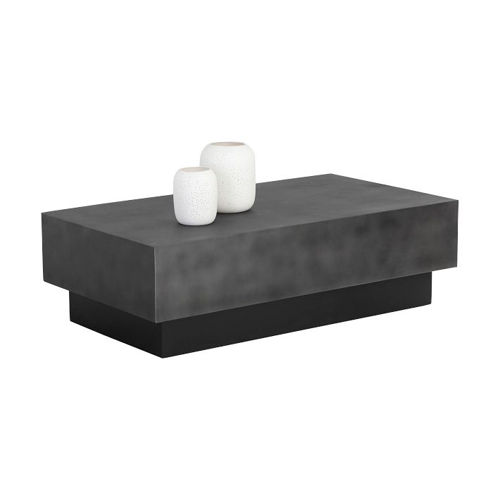 Gunmetal Steel Rectangle Coffee Table Modern Living Room Furniture West Elm