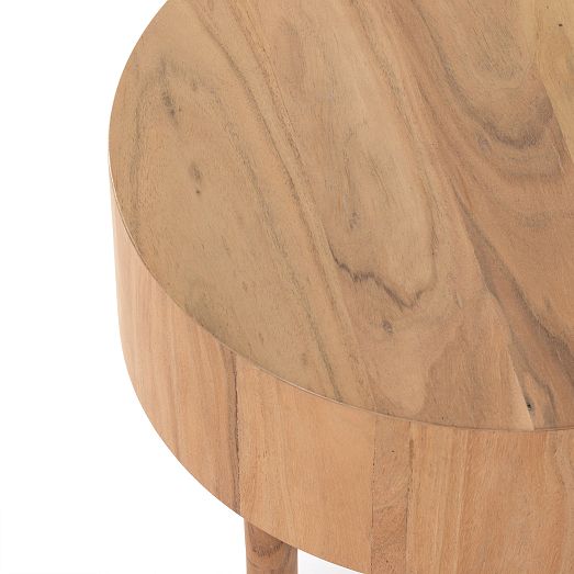 Wood Drum Side Table (22") West Elm